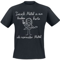 Funshirt T-Shirt - Träsch Mettel is ein bischen herta als normaler Mettel - M bis 3XL - für Männer - Größe XXL - schwarz