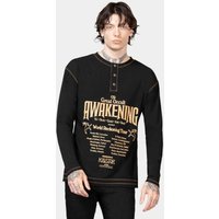 Killstar - Gothic Langarmshirt - Otherworlds Henley Top - XS bis XXL - für Männer - Größe XXL - schwarz