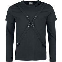 Vixxsin - Gothic Langarmshirt - Cobain Top - S bis 4XL - für Männer - Größe XXL - schwarz