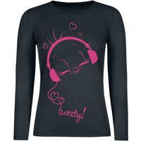 Looney Tunes Langarmshirt - Tweety - Music - S bis XXL - für Damen - Größe XXL - schwarz  - Lizenzierter Fanartikel