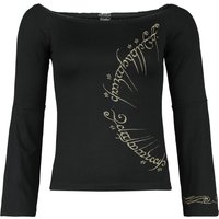 Der Herr der Ringe Langarmshirt - Ring Inscription - S bis XXL - für Damen - Größe XXL - schwarz  - EMP exklusives Merchandise!