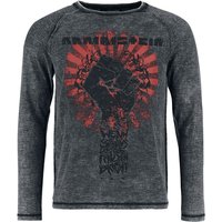 Rammstein Langarmshirt - Sonne - 3XL bis 5XL - für Männer - Größe 4XL - grau  - Lizenziertes Merchandise!