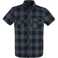 Brandit Kurzarmhemd - Checkshirt halfsleeve - M - für Männer - Größe M - schwarz/grau