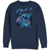 Lilo & Stitch - Disney Sweatshirt - Stitch Square - S bis 3XL - für Männer - Größe XXL - navy  - Lizenzierter Fanartikel