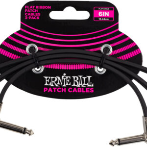 Patchkabel Ernie Ball EB6403 Flat 15cm 3-Pack Black