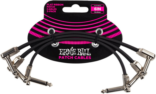 Patchkabel Ernie Ball EB6403 Flat 15cm 3-Pack Black