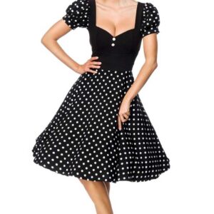 Belsira Polkadot Kleid mit Puff?rmeln #XL