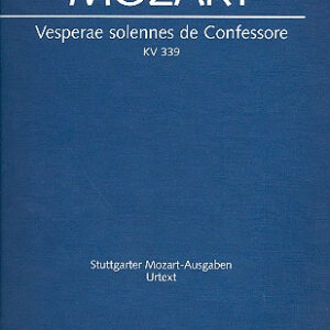 Klavierauszug Vesperae solennes de confessore KV 339