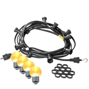 Illu-/Partylichterkette 5m - Außenlichterkette - Made in Germany - 10 ultra-warmweiße LED Kugeln