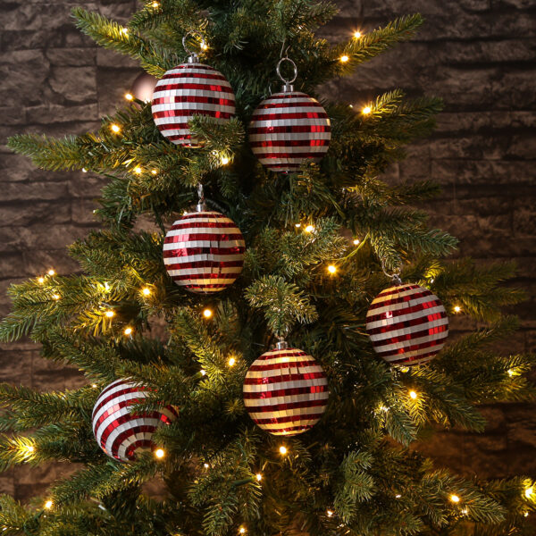 Christbaumschmuck Discokugel - Spiegelkugel - Weihnachtskugel - D: 8cm - rot