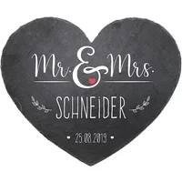 Hochzeitsgeschenk Schieferherz in der Größe 24 cm Geschenk zur Hochzeit