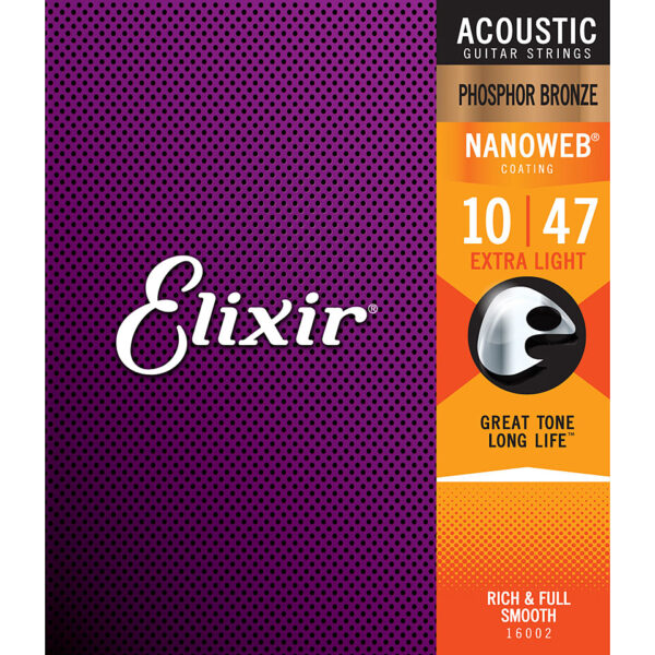 Elixir Nanoweb Phosphor Bronze Extra Light .010-047 Saiten