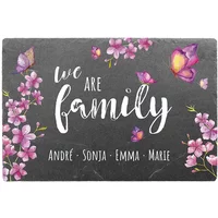 Schild aus Schiefer mit Namen "Design Family" 300 x 200 mm