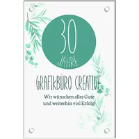 Geschenk zum Jubiläum - Schild mit Jahreszahl und Widmung Design Flower Petrol