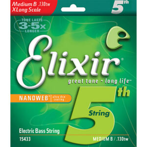 Elixir Nanoweb 5th Medium XLong-scale Medium B .130tw Saiten E-Bass