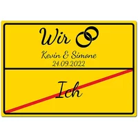 Geschenk zur Hochzeit - Schild A3 | Desgin Ortsschild