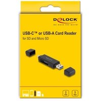 Delock Card Reader SuperSpeed USB 5 Gbps USB Type-C™ / Typ-A für SD und Micro SD