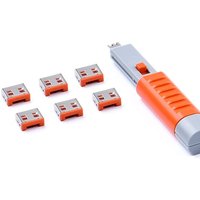 SMARTKEEPER ESSENTIAL 6x USB-A Blocker mit 1x Lock Key Basic Orange