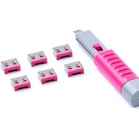 SMARTKEEPER ESSENTIAL 6x USB-A Blocker mit 1x Lock Key Basic Pink