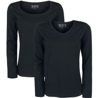 Black Premium by EMP Langarmshirt - Doppelpack Longsleeve - S bis 5XL - für Damen - Größe XXL - schwarz