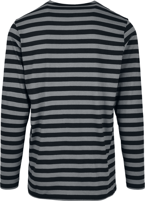 Urban Classics Langarmshirt - Regular Stripe Longlseeve - M bis XXL - für Männer - Größe M - grau/schwarz – Bild 2