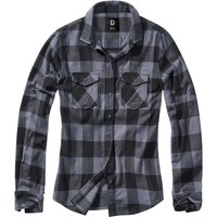 Brandit Flanellhemd - Amy Flanell Checkshirt - XL bis 5XL - für Damen - Größe 3XL - schwarz/grau