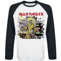 Iron Maiden Langarmshirt - Killers Shatter - S bis 3XL - für Männer - Größe XXL - weiß/schwarz  - Lizenziertes Merchandise!