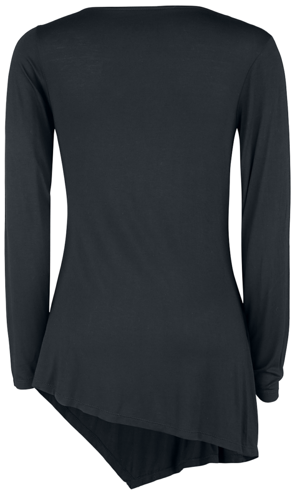 Black Premium by EMP Langarmshirt - Schwarzes Langarmshirt mit Wasserfallausschnitt - XS bis XXL - für Damen - Größe XXL - schwarz – Bild 2