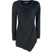 Black Premium by EMP Langarmshirt - Schwarzes Langarmshirt mit Wasserfallausschnitt - XS bis XXL - für Damen - Größe XXL - schwarz