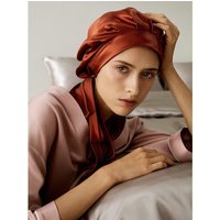 LILYSILK Seiden Schlafhaube Damen Roter Ton DE 100% Maulbeerseide Weich Und Sanft Eleganz Und Komfort Einheitsgröße