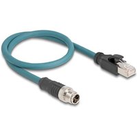 Delock M12 Adapterkabel X-kodiert 8 Pin Stecker zu RJ45 Stecker 50 cm