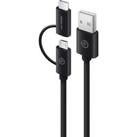 ALOGIC USB-C- und Micro-USB-Kombikabel schwarz