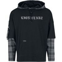 Lionheart Langarmshirt - EMP Signature Collection - Oversize - S bis 3XL - für Männer - Größe XXL - schwarz/grau  - EMP exklusives Merchandise!