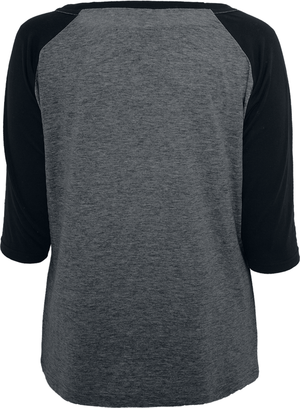 Urban Classics Langarmshirt - Ladies 3/4 Contrast Raglan Tee - XS bis 5XL - für Damen - Größe 4XL - charcoal/schwarz – Bild 2