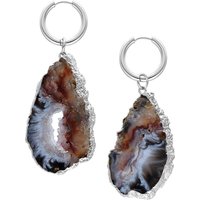 Wildcat - Little Indian Agate Large Silver - Ohrringe -  Grau - Onesize - Achat