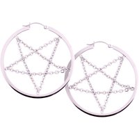 Wildcat - Pentagram Chain Hoops (Pair) Silver - Ohrringe -  Grau - Onesize - Rostfreier Stahl