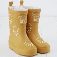 Ockerfarbene Wintergummistiefel mit Farbwechsel