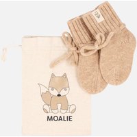 Baby-Hausschuhe aus Merinowolle in Beige