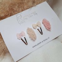 Teddy Pink Haarclips Set