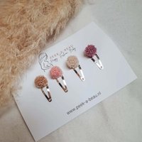 Pompom Haarclip Set