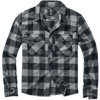 Brandit Flanellhemd - Checkshirt - S bis 5XL - für Männer - Größe XXL - schwarz/charcoal