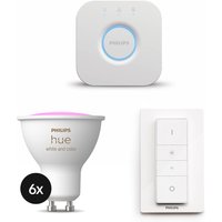 Philips Hue White & Color Ambiance GU10 400lm 6er Starter-Set + Dimmschalter