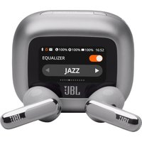 JBL Live Flex 3 - Kabelloser In-Ear Noise Cancelling Kopfhörer mit Smart Charging Case - Silber