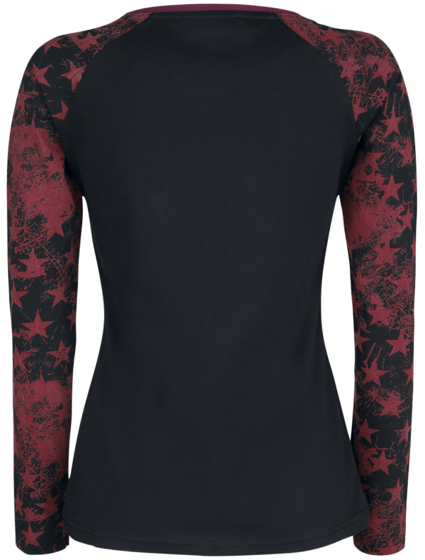 Langarmshirt für Damen  schwarz "Long Raglan Road" von RED by EMP – Bild 2