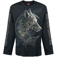 Spiral Langarmshirt - Celtic Wolf - M bis XXL - für Männer - Größe XXL - schwarz