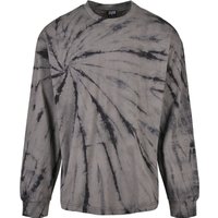 Urban Classics Langarmshirt - Boxy Tye Dye LS - S bis XXL - für Männer - Größe XXL - schwarz/grau