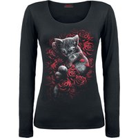 Spiral - Gothic Langarmshirt - Bed Of Rose - L bis XXL - für Damen - Größe XXL - schwarz