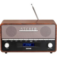 Denver DAB Radio - Retro Radio XL - DAB+/ FM Radio - Bluetooth - Dimmbar - 100W - Batterien & Netz - DAB36 - Holz