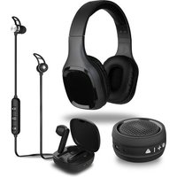 Denver BTC-413 - Bluetooth-Set Familie - Kopfhörer - In-Earbuds - Ohrhörer - Lautsprecher - Schwarz