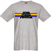 Star Wars Classic Rainbow Herren T-Shirt grau meliert